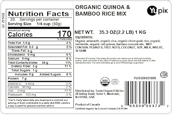 Yupik Organic Mix, Quinoa & Bamboo Rice, 2.2 Lb, Non-Gmo, Vegan, Gluten-Free, Pack Of 1