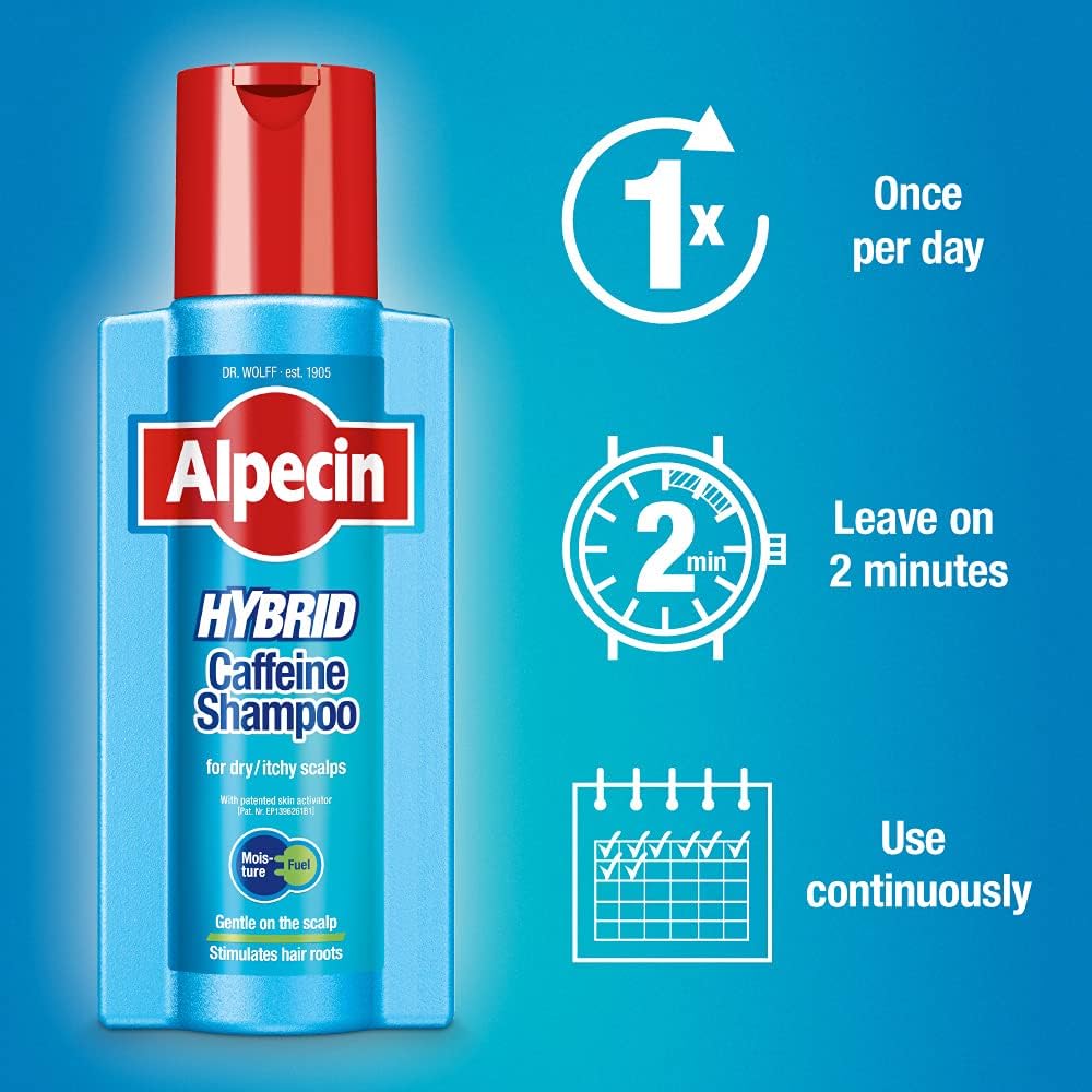 Alpecin Hybrid Shampoo 2x 250ml | Natural Hair Growth Shampoo for Sensitive and Dry Scalps | Energizer for Strong Hair | Hair Care for Men Made in Germany : Amazon.co.uk: Beauty