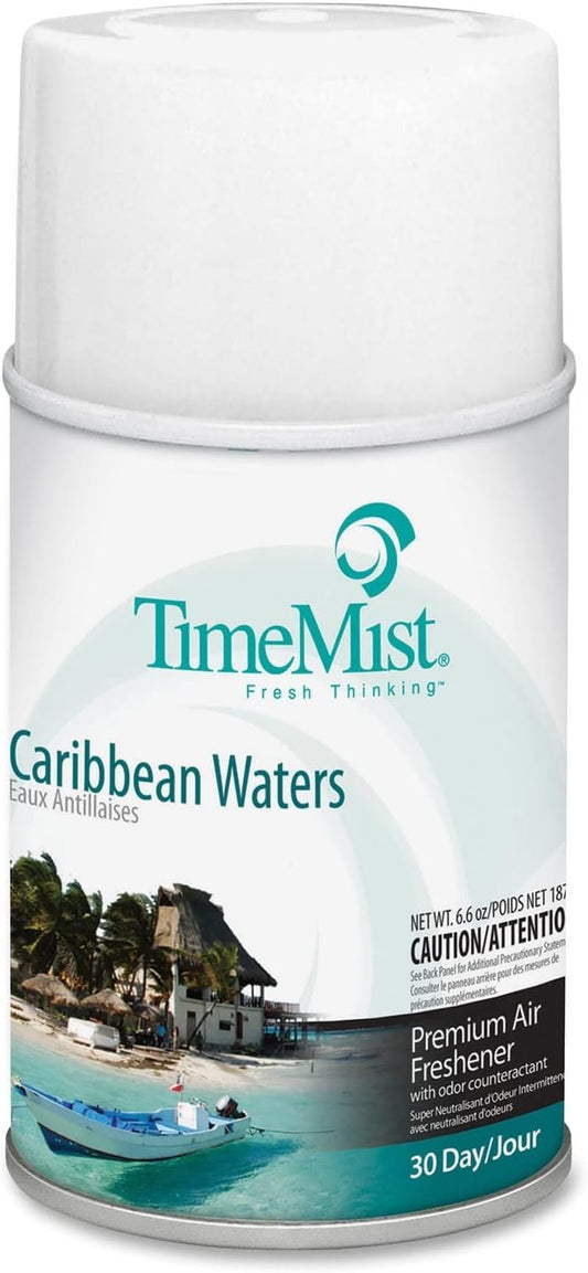 Timemist 1042756EA Premium Metered Air Freshener Refill, Caribbean Waters, 6.6 oz Aerosol : Health & Household