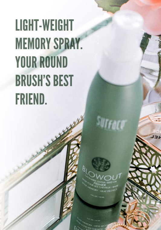 Surface Hair Blowout Primer Hair Spray For Men And Women, 4 Oz - Lightweight, Nourishing Thermal Spray With Babassu Oil - Fast-Drying Blow Dry Spray For Long-Lasting Style