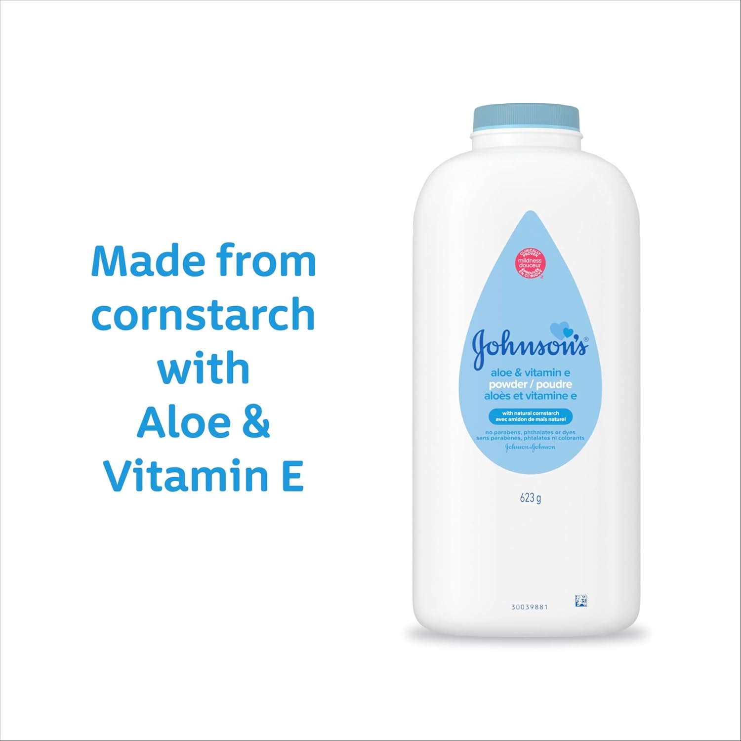 Johnson'S Baby Powder With Naturally Derived Cornstarch, Aloe & Vitamin E For Delicate Skin, Hypoallergenic, Free Of Parabens, Phthalates & Dyes For Gentle Baby Skin Care, 15 Oz : Baby