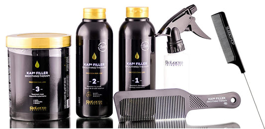 Salerm Cosmetics Kaps Filler Smoothing Therapy 6-Piece Professional Kit (W/Sleek Comb) Kap + Ceramides + Keratin (Pro Kit) : Beauty & Personal Care
