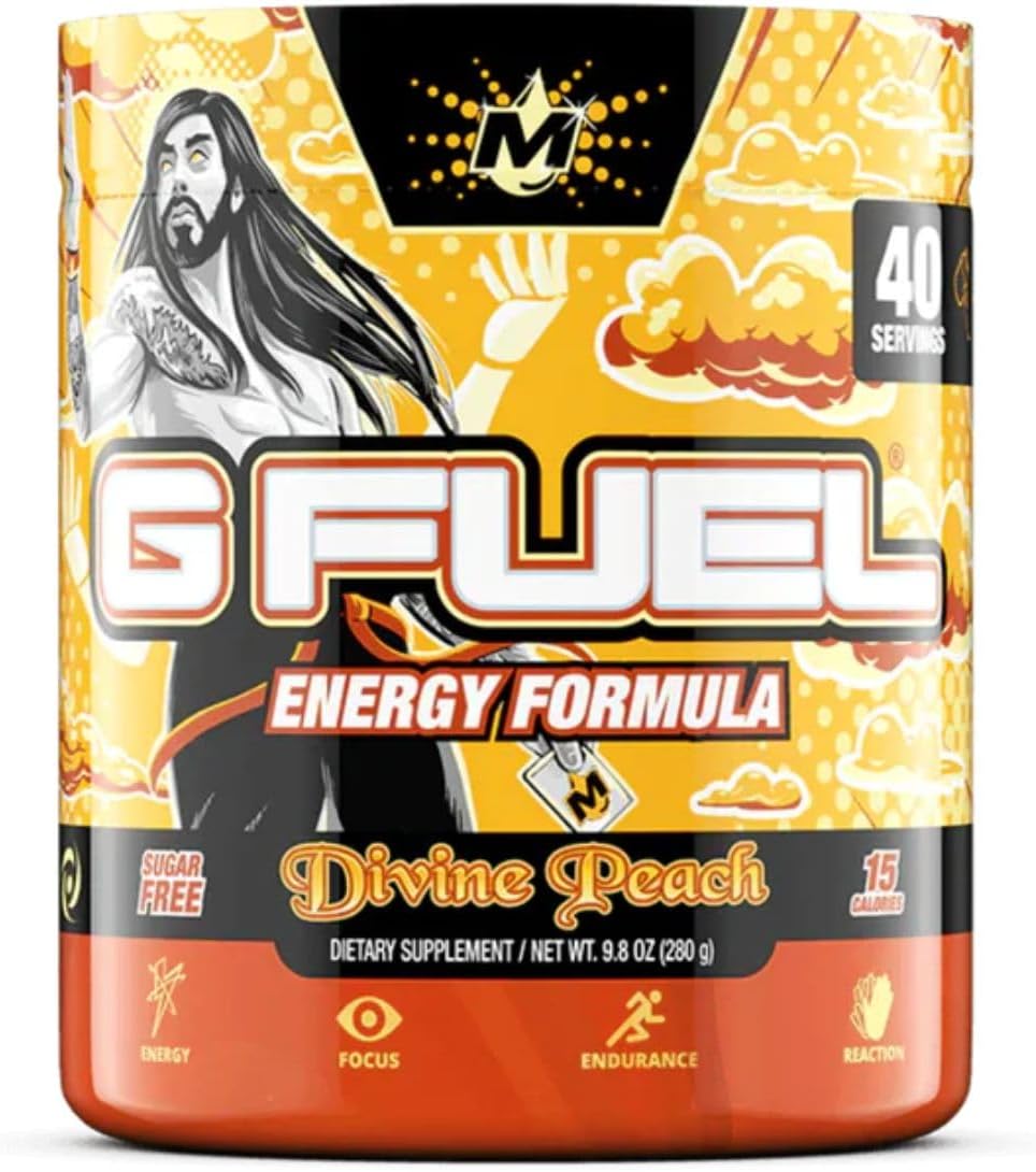 G Fuel MoistCr1TiKal Energy Powder, Sugar Free, Clean Caffeine Focus Supplement, Peach, Kiwi & Dragon Flavor, Focus Amino, Vitamin + Antioxidants Blend - 9.8 oz (40 Servings) : Health & Household