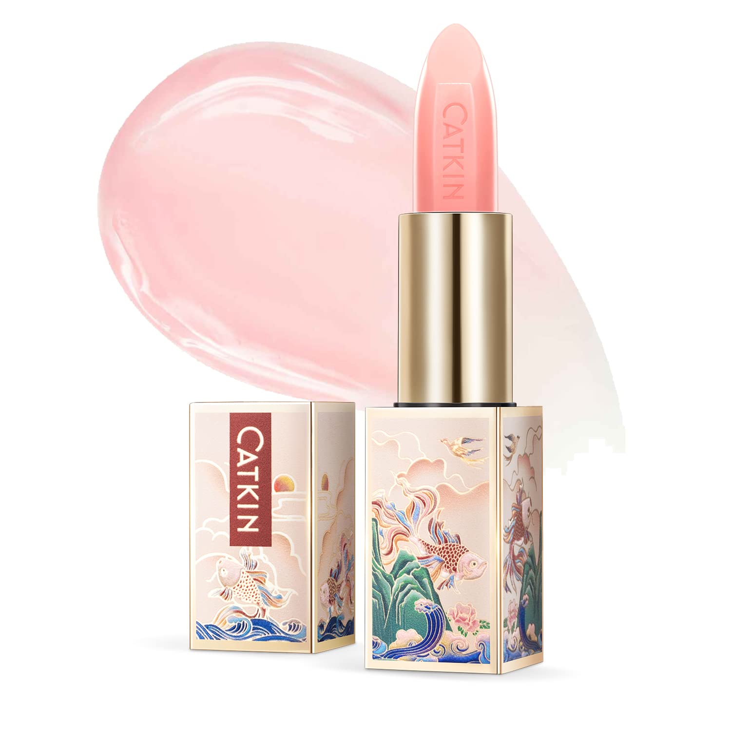 Catkin Tinted Lip Balm Glitter Lip Stain Ultra Hydrating Lip Moistrurizer Chapstick With Vitamin E Nourishing For Cracked & Dry Lips 0.12 Oz C11 Fairy - Coral Pink