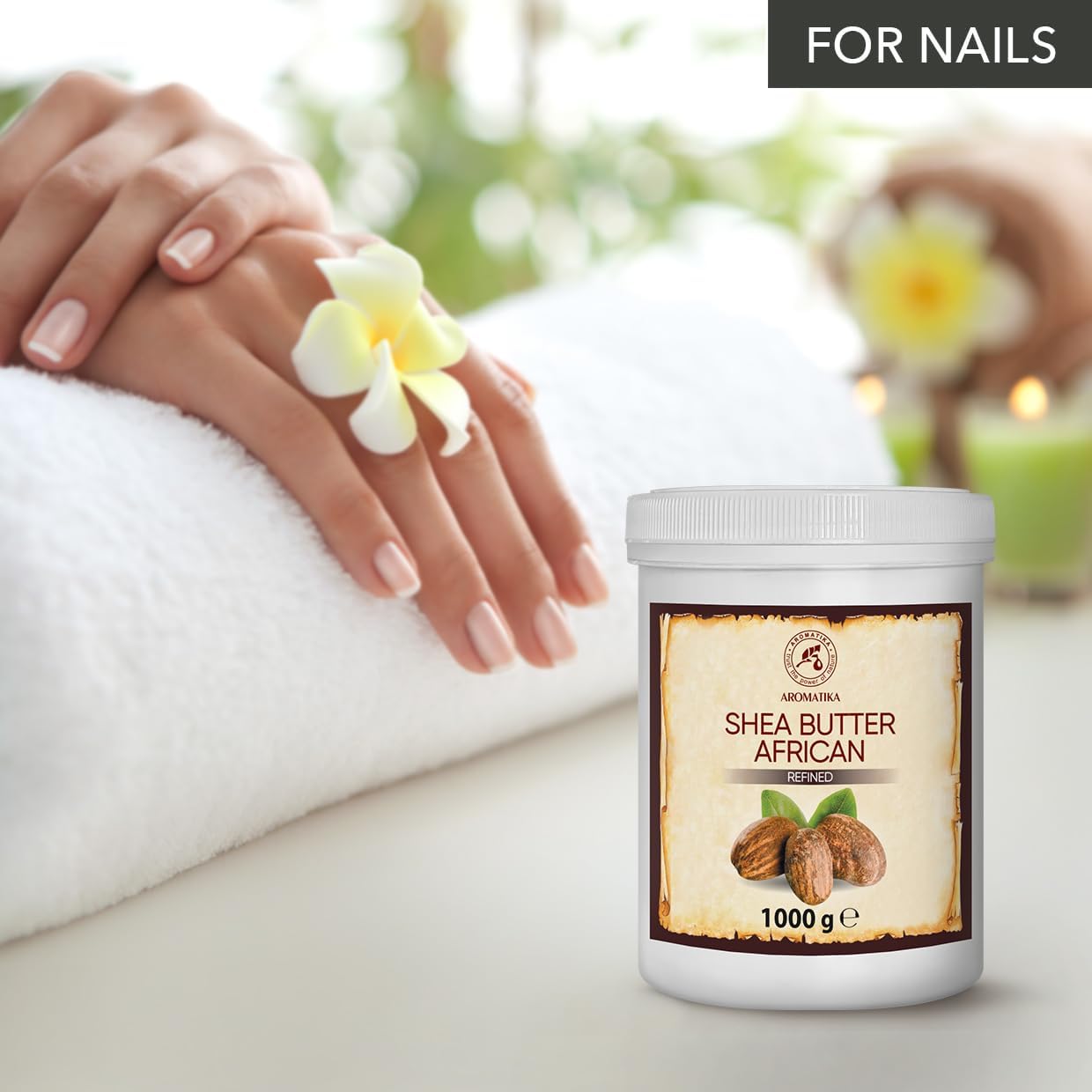 Aromatika Shea Butter Cold Pressed 7Oz - Unrefined African Shea Butter - Ghana - 100% Pure & Natural - Best For Hair - Skin - Lip - Face - Body Care - Karite Shea Butter - Aluminium Jar : Beauty & Personal Care