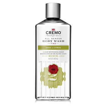 Cremo Rich-Lathering Sage & Citrus Body Wash for Men, A Revitalizing Combination of Bright Mandarin, Dry Herbs and White Cedar, 16 Fl Oz