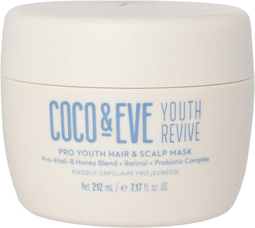 Coco & Eve Pro Youth Hair & Scalp Mask. Anti-Aging Hair Mask For Strength, Shine, Volume. Regulate Dandruff For A Healthy Scalp. With Honey, Retinol, Probiotics For Youthful And Hydrated Hair (212 Ml)
