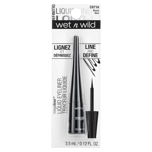 Wet N Wild Megaliner Liquid Eyeliner - Black (Packaging)