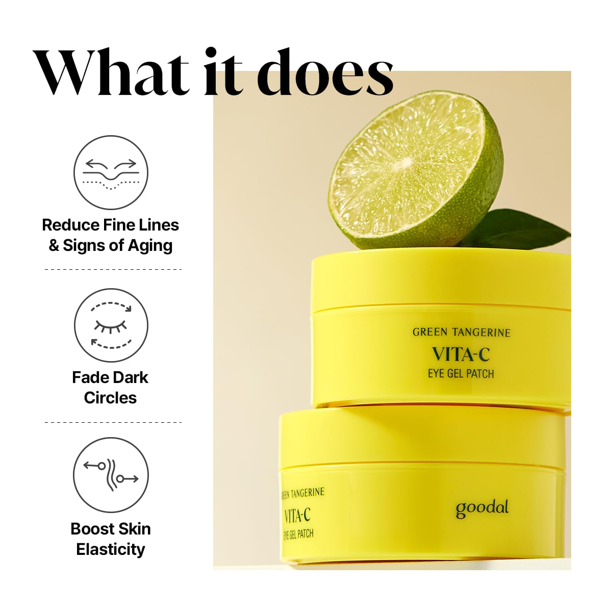 Goodal Green Tangerine Vitamin C Eye Patches 60 Sheets – Hydrating Gel Under Eye Masks For Tired Puffy Eyes, Korean Skincare, Glass Skin Look, Daily Self Care Essentials : Beauty & Personal Care