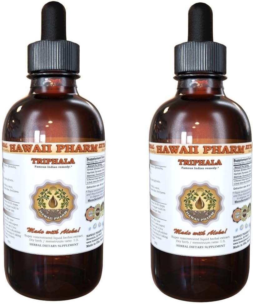 Triphala Liquid Extract, Organic Triphala Blend Tincture Herbal Supplement 2X2 Fl.Oz : Health & Household