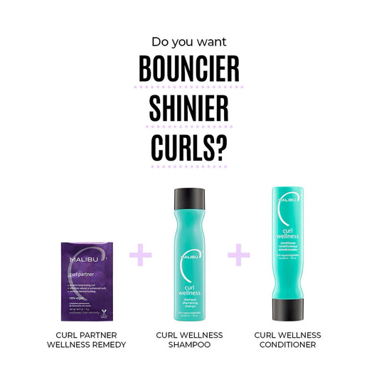 Malibu C Curl Wellness Collection - Curl-Enhancing Shampoo And Conditioner Set - Hydrating Hair Care Set With Frizz Control For Natural Curls Or Perms - Increases Moisture & Shine