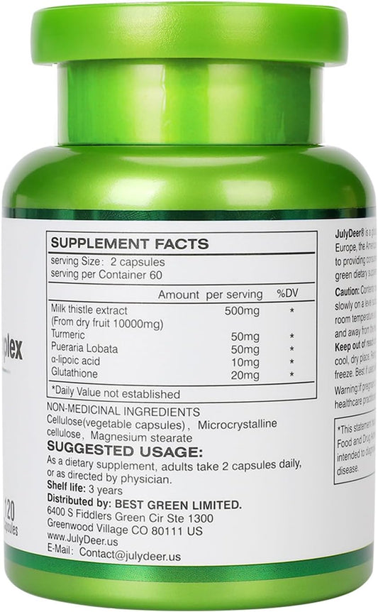 2 Bottles Milk Thistle 500 Mg Silymarin Marianum Per Bottle - Total 240 Capsules