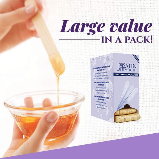 Satin Smooth Hair Waxing Large Applicators, 500 Count