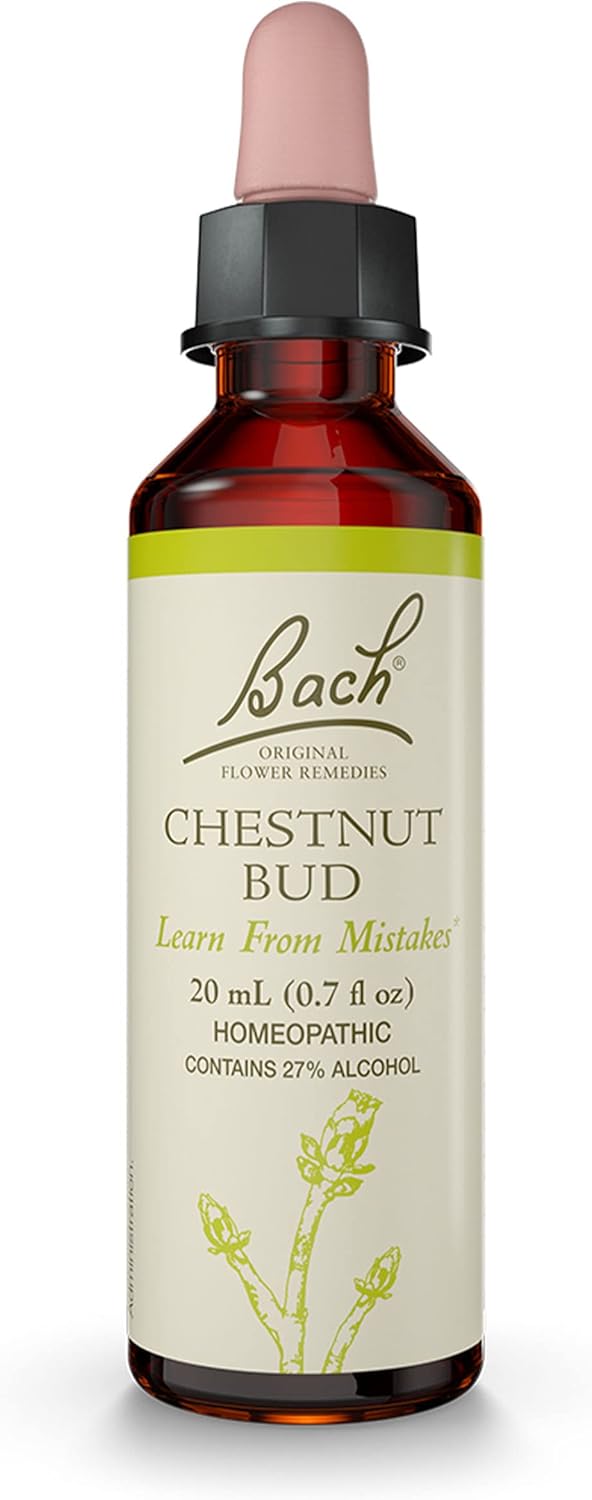 Bach Original Flower Remedies, Chestnut Bud For Learning From Mistakes, Natural Homeopathic Flower Essence, Holistic Wellness And Stress Relief, Vegan, 20Ml Dropper