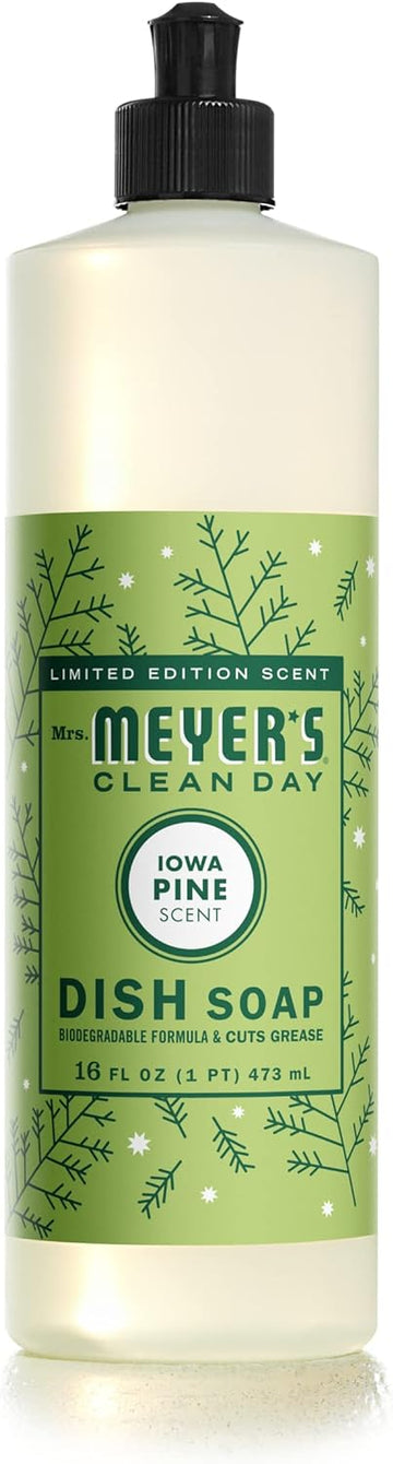MRS. MEYER'S CLEAN DAY Liquid Dish Soap, Biodegradable Formula, Limited Edition Iowa Pine, 16 fl. oz