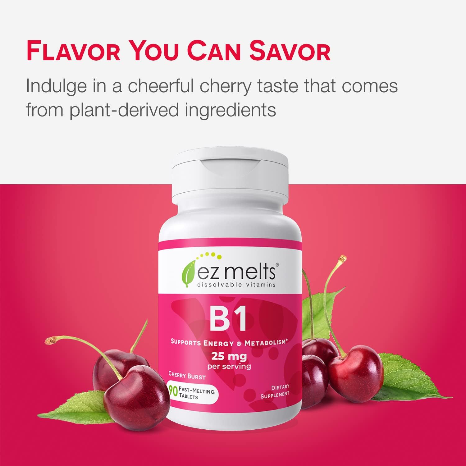 EZ Melts Dissolvable Vitamin B1 25 mg, Sugar-Free, 45-Day Supply : Health & Household