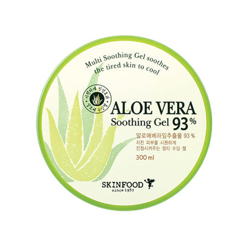 SKINFOOD Aloe Vera 93% Soothing Gel 10.1 fl.oz. (300ml) - Hydrates & Heals Dry Skin - Sunburn Relief, Razor Bumps, Rash & Dandruff Relief - Aloe Vera Gel for Face and Body