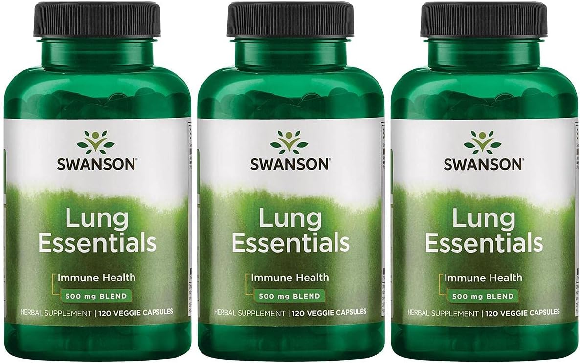 Swanson Lung Essentials 500 Mg 120 Veg Caps 3 Pack