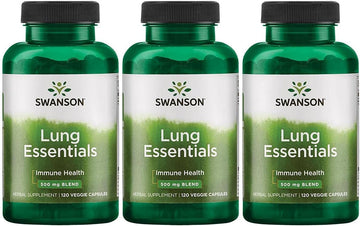 Swanson Lung Essentials 500 Mg 120 Veg Caps 3 Pack