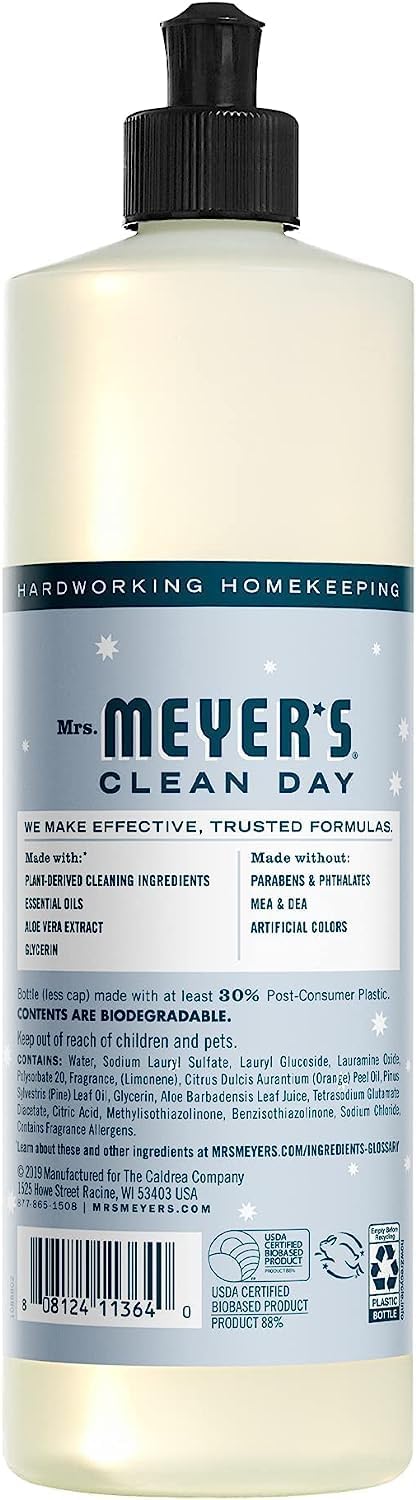MRS. MEYER'S CLEAN DAY Variety, 1 Mrs. Meyer's Liquid Hand Soap, Snow Drop, 12.5 OZ, 1 Mrs. Meyer's Liquid Dish Soap, Snow Drop, 16 OZ, 1 CT