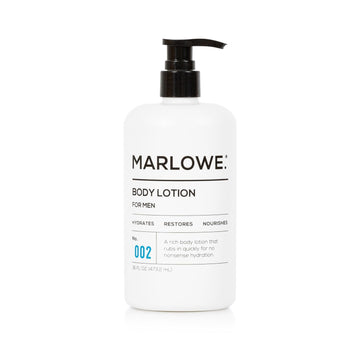 Marlowe. No. 002 Santal Body Lotion 8 Oz, Moisturizing & Nourishing Daily Dry Skin Lotion For Men, Made With Hydrating Natural Aloe Vera, Non-Oily, Warm Amber, Sandalwood & Citron Scent, Vegan
