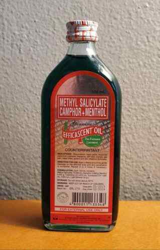 EFFICASCENT OIL Methyl Salicylate Camphor Menthol 100 mL Exp 1225
