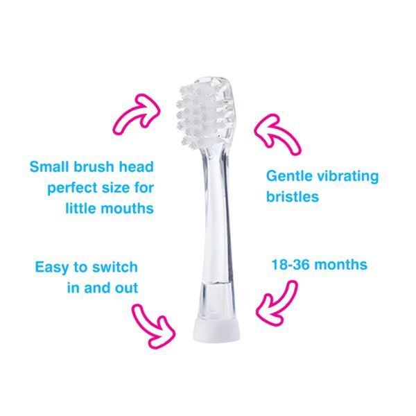 Brush Baby Replacement Babysonic® Toothbrush Heads (2 Pk)