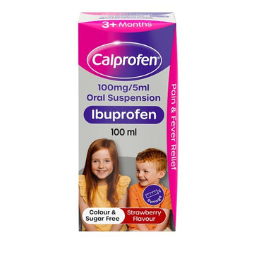 Calprofen Sugar-Free Ibuprofen Suspension – 100 ml – Suitable for 3+ Months