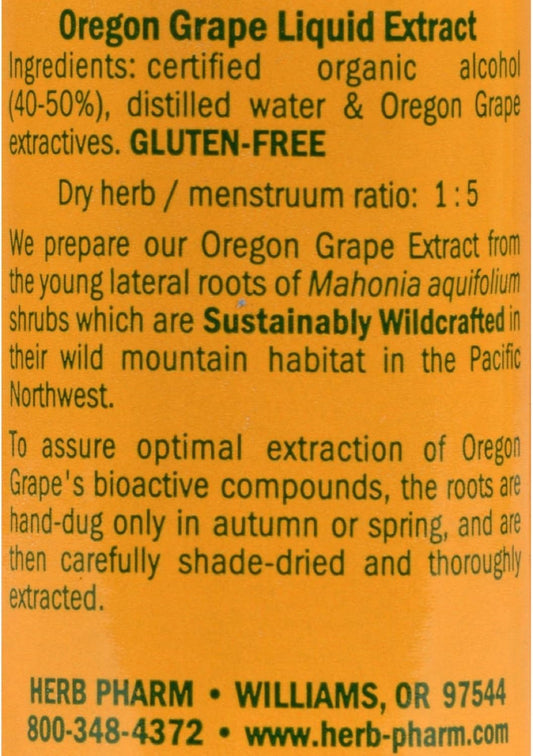 Herb Pharm Oregon Grape – Liquid Herbal Extract, 1 fl oz (Alcohol-Based)