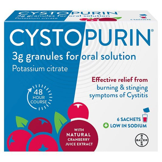 Cystopurin Cystitis Relief With Cranberry Juice 6 Sachets