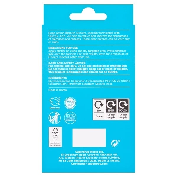 Deep Action Blemish Patches 72Pk