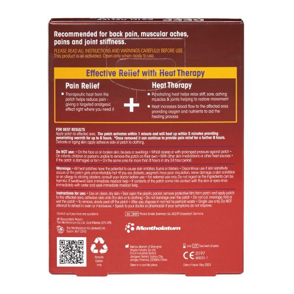 Deep Heat Pain Relief Back Patch 2S