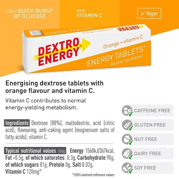Dextro Energy Orange +Vitamin C Tablets 47G