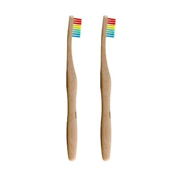 Dr.Botanicals Bamboo Toothbrush Rainbow Twin Pack