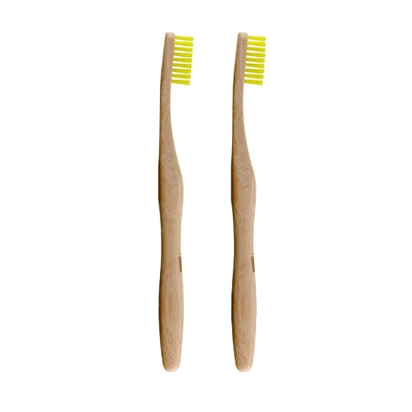 Dr.Botanicals Bamboo Toothbrush Yellow Twin Savings Pack