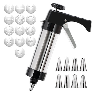 Multi-Functional Cookie Press and Cream Decorating Gun – Home Baking Tool with Multiple Nozzles