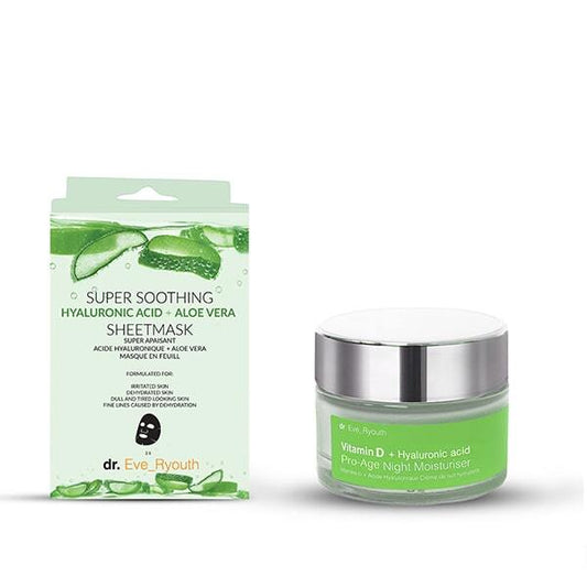 Dr.Ever Youth Aloe Vera Sheet Mask + Vit D Cream 50Ml