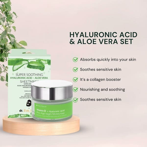 Dr.Ever Youth Aloe Vera Sheet Mask + Vit D Cream 50Ml