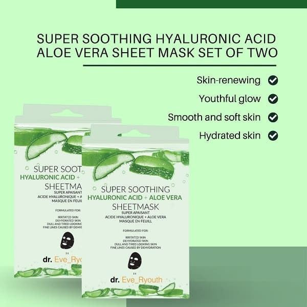 Dr.Ever Youth Hyaluronic Acid Aloe Vera Sheet Mask X2