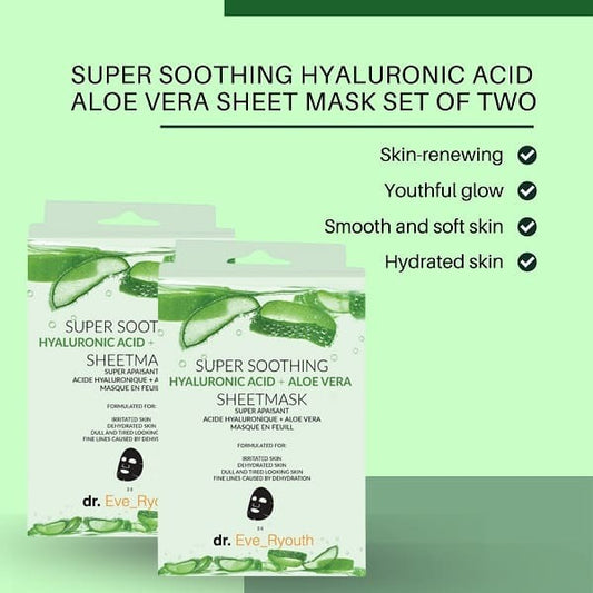 Dr.Ever Youth Hyaluronic Acid Aloe Vera Sheet Mask X2