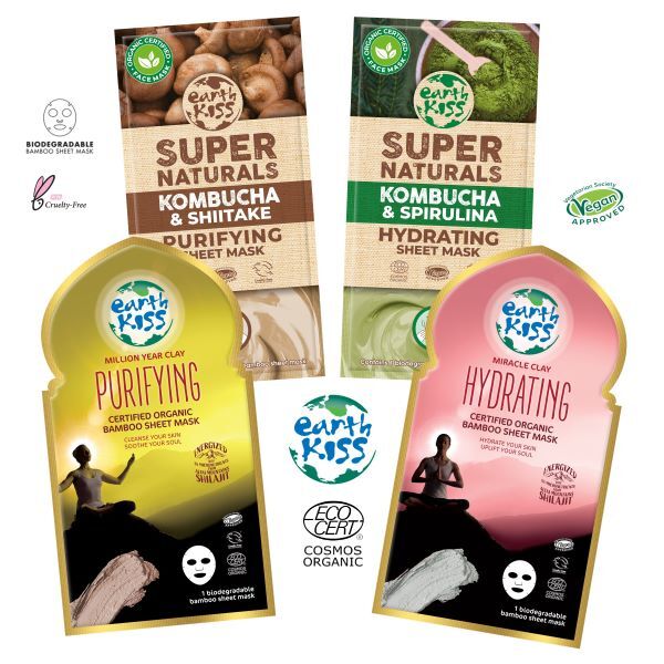 Earth Kiss Rejuvenating Bamboo Sheet Mask 4Pc Multipack