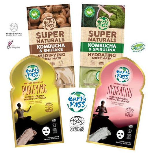 Earth Kiss Rejuvenating Bamboo Sheet Mask 4Pc Multipack