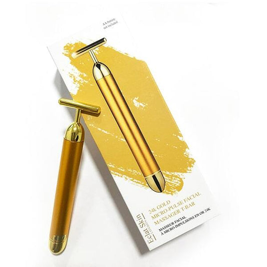 Eclat Skin London 24K Gold Micro Pulse Facial Massager T-Bar