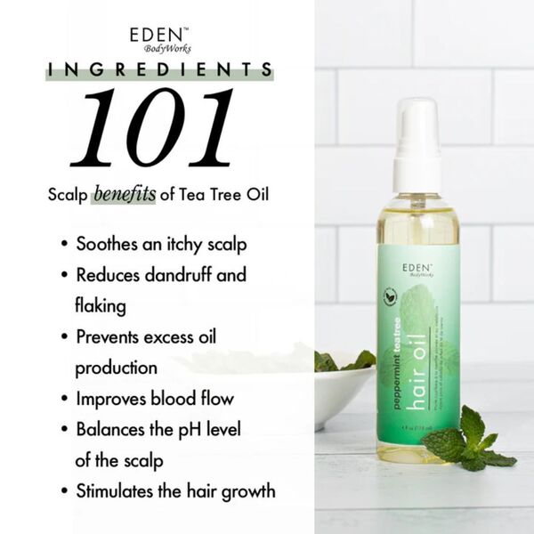 Eden Bodyworks Peppermint Tea Tree Hair Oil - 4Oz