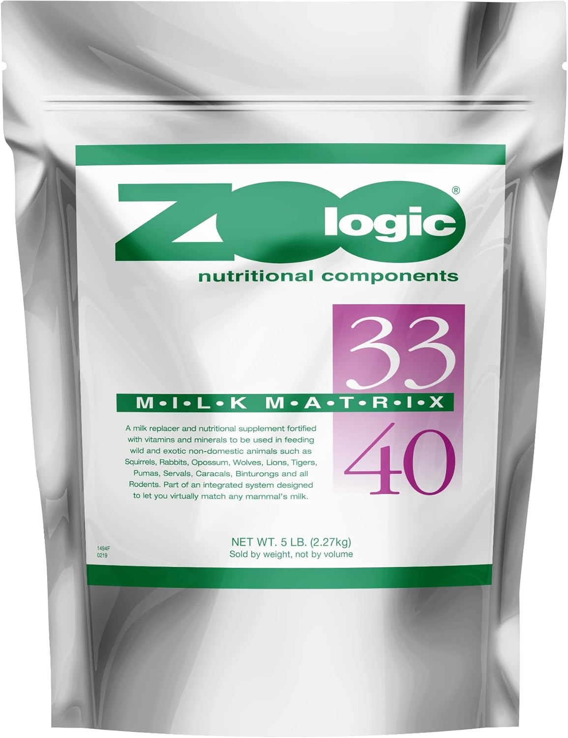 Pet-Ag Zoologic Milk Matrix 33/40 - 5 Lb - Milk Protein Powder For Wild & Exotic Non-Domestic Animals