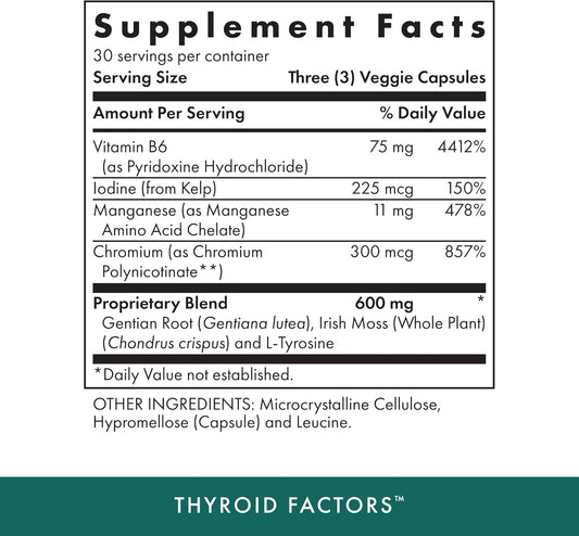 Michael'S Health Naturopathic Programs Thyroid Factors - 90 Vegan Capsules - Nutrients For Production Of Thyroid Hormones - Kosher - 30 Servings