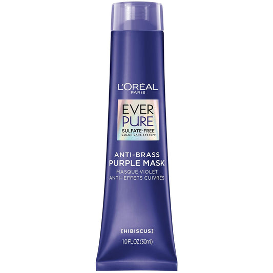 L'Oreal Paris Everpure Ultra Pigmented Anti Brass Purple Rinse-Out Mask For Bleached, Blonde Or Highlighted Hair, 3 Ounce