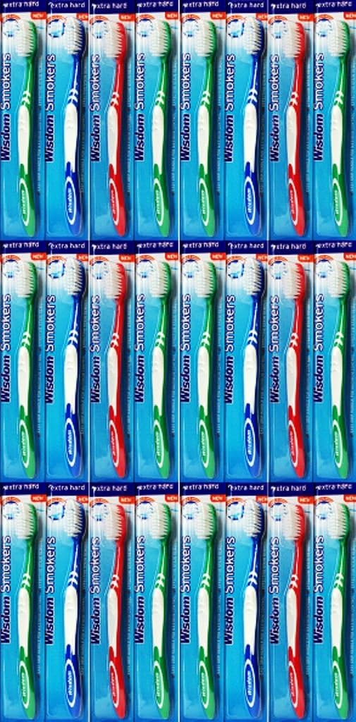 Wisdom Smokers Toothbrush Extra Hard X 24 Packs (Colours Vary)