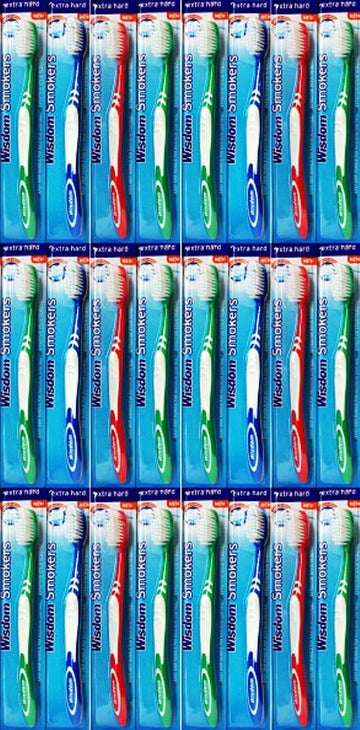 Wisdom Smokers Toothbrush Extra Hard X 24 Packs (Colours Vary)