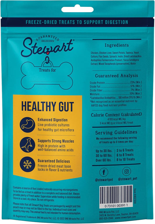 Stewart Freeze Dried Dog Treats Healthy Pups Variety Pack (Healthy Hips, 4 Oz. + Healthy Gut, 4 Oz.) Healthy, Natural, Limited Ingredient, Grain Free Dog Treat (2 Pouch Bundle)